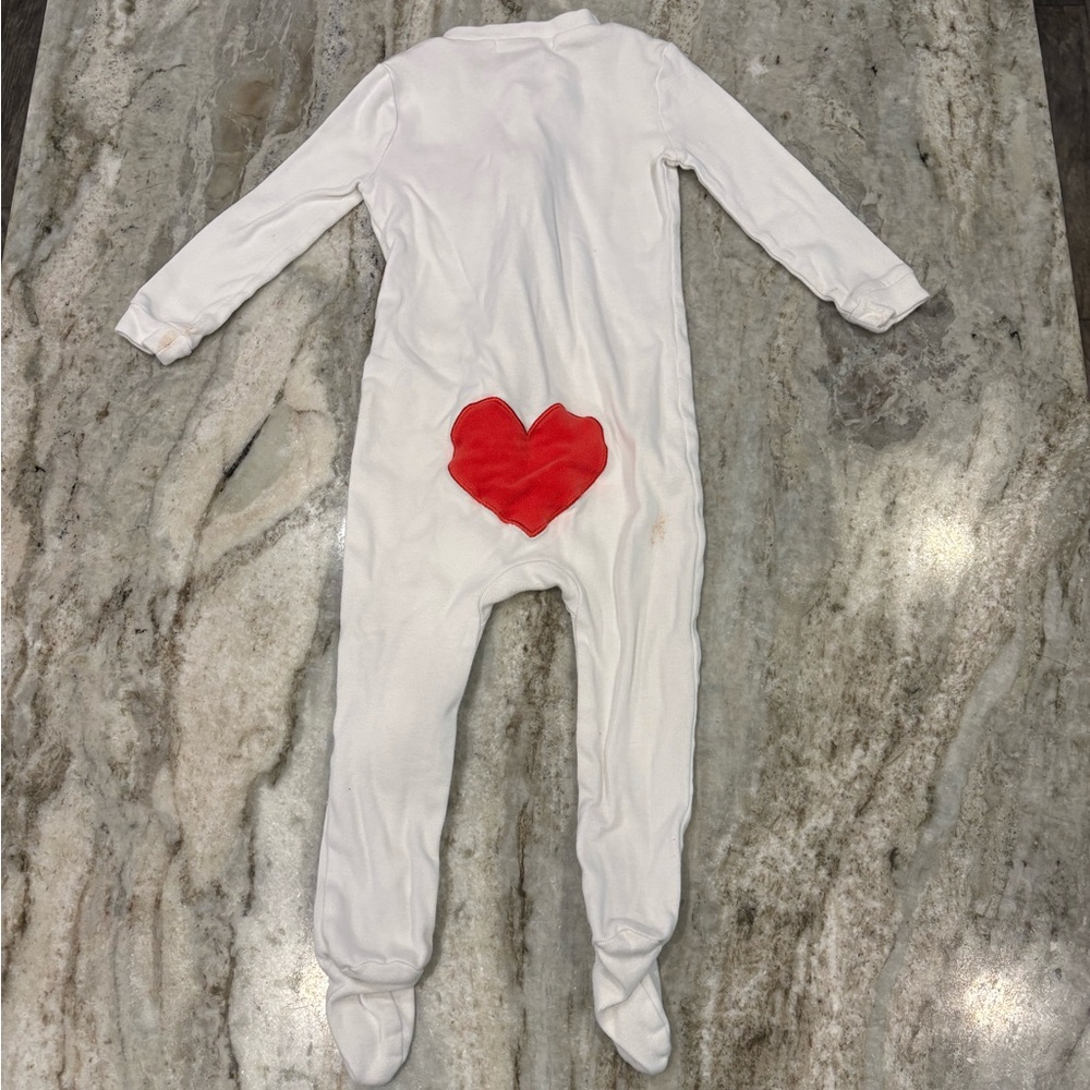 Pottery Barn heart valentines footie pajama size 12-18 months